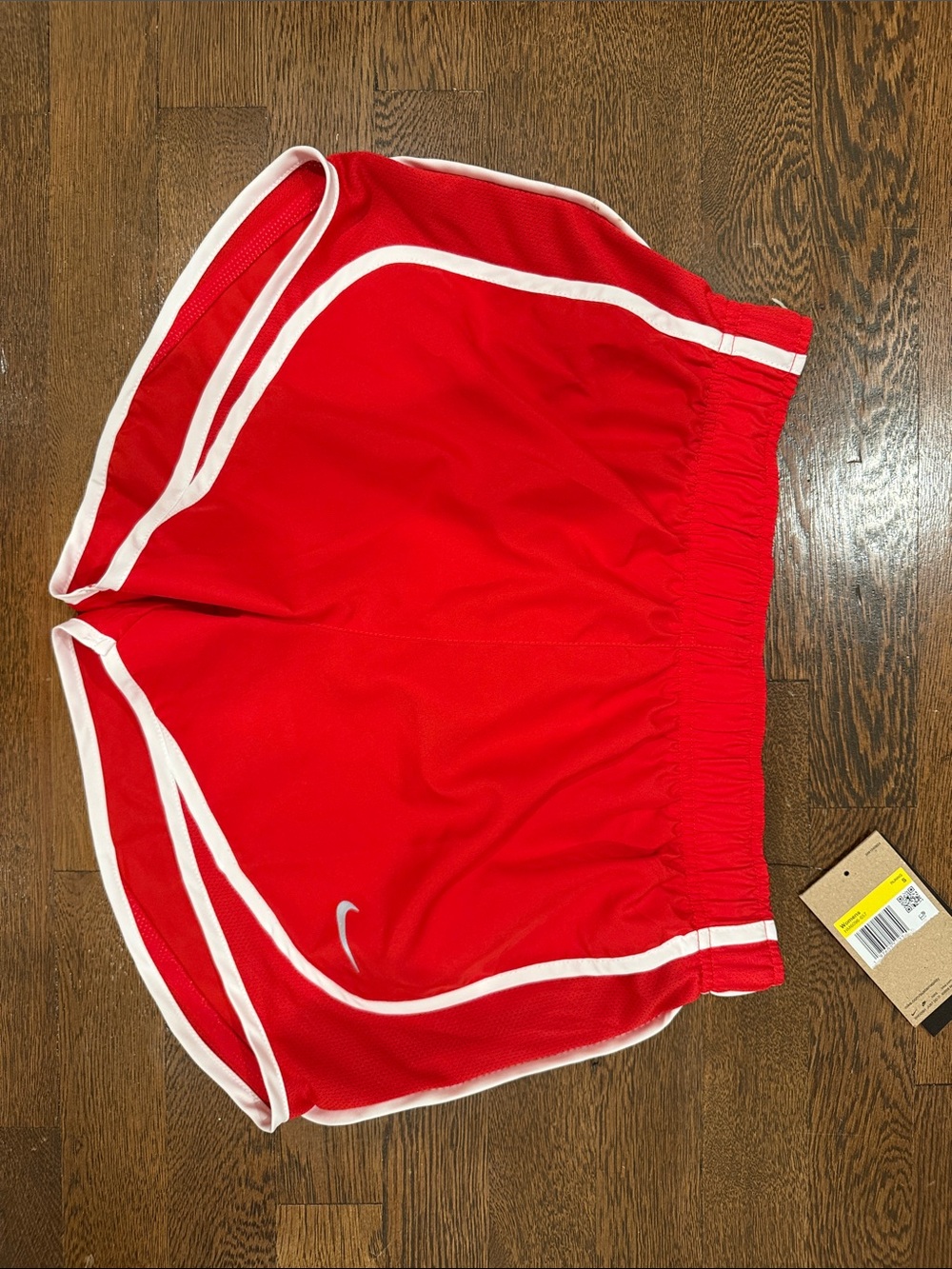 Nike Red Women's Running Shorts with White Piping